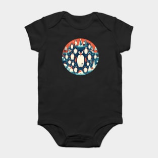 Penguin in Ornmament, Love Penguins Baby Bodysuit